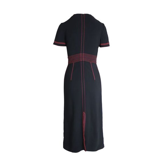 Burberry Contrasting Stitch Detail Dress In Black Viscose - Picture 2 of 5
